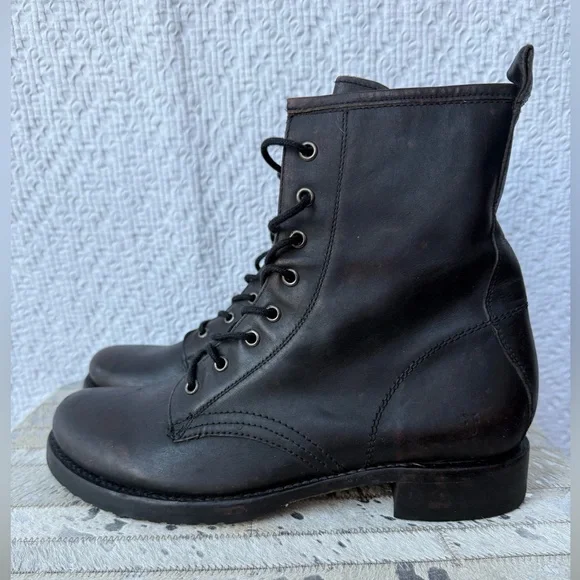 Frye Veronica Flex Combat Boot in Antique Brown Size 11 - Picture 7 of 9